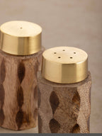 Macello Carved Wood Salt and Pepper Shakers