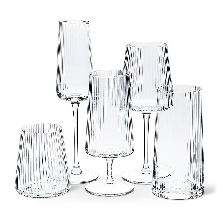 Optic Glass Wine Goblet
