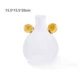 Vintage Artistic Double Handle Gradient Glass Vase: Yellow