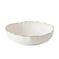 Portofino White and Gold Extra Large Shallow Bowl