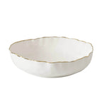 Portofino White and Gold Extra Large Shallow Bowl