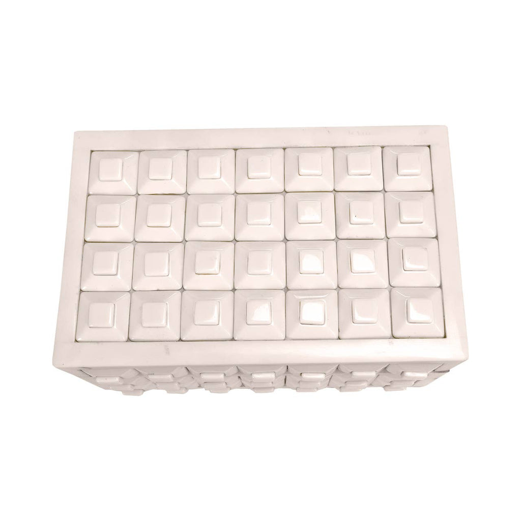 Cisco Beige Geometric Grid Box