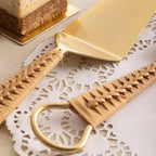Helsinki Rattan and Gold Cake Servers, Set