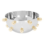 Stainless Steel Bowl with Gold Balls, Large