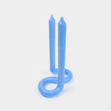 Twist Candle Sticks by Lex Pott, 9.5" Tall, Light Blue