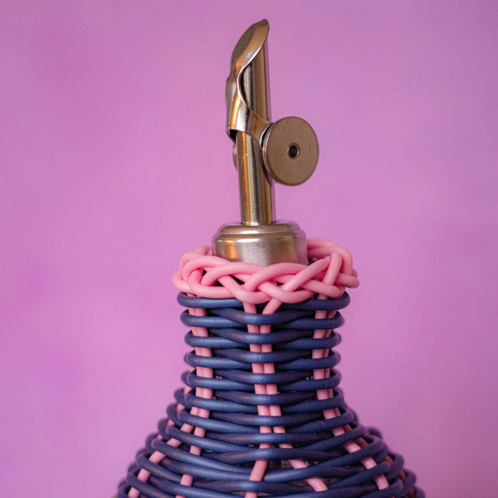Pink and Navy Woven Oil Pourer