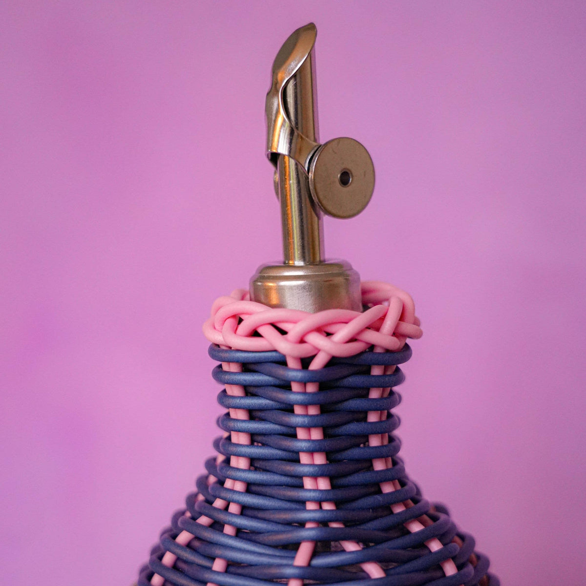 Pink and Navy Woven Oil Pourer
