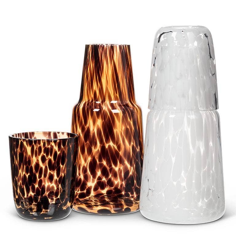 Amber Glass Bedside Carafe & Glass