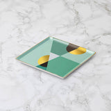 OCTAEVO Siena Ceramic Tray / Catchall, Gold accent, 6": Pink