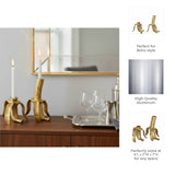 Taper Candleholders Set of 2 - Gold Metal Banana, 5/7 in.
