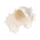 Decorative Vase - White Ceramic Handmade Ruffled Edge, 15 in