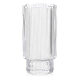 Ribbed Highball Glass 420ml, Set of 4: Clear