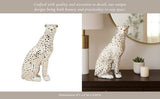 Decorative Figurine - White Ceramic Sitting Leopard,  11 in.