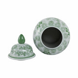 Decorative Jar - Green Ceramic Bird Flower Tall, 18 in.