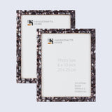 Picture Frame Mother of Pearl Pack of 2 Dark Grey, 3 Sizes: 5x7