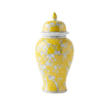D10x19.5" Yellow and White Plum Blossom Ginger Jar