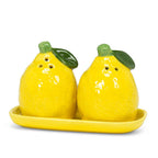 Lemon Ceramic Salt & Pepper Shakers with Tray