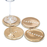 S/4 Drunk Expressions Coasters-4"D - Set of 4
