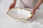 Golden Salerno White and Gold Serving Bowl