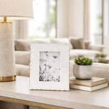 Photo Frame - White Marble Wood Jagged Edges, 4x6 in.