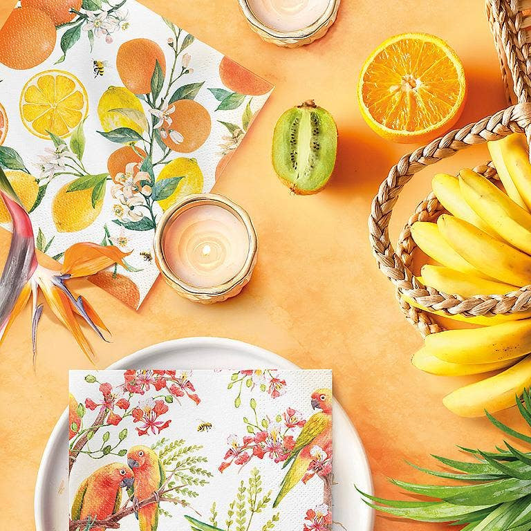 Citrus & Bees Paper Napkins, Set of 20