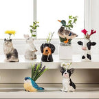 Bulldog Ceramic Bud Vase