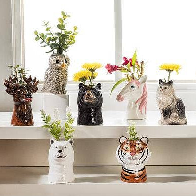 Tiger Ceramic Bud Vase