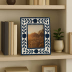 Blue Floral Petal Picture Frame, 4x6