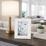 Photo Frame - White Marble Wood Jagged Edges, 5x7 in.
