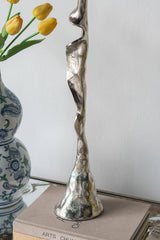 D4.5x21.5" Silver Drift Taper Candle Holder