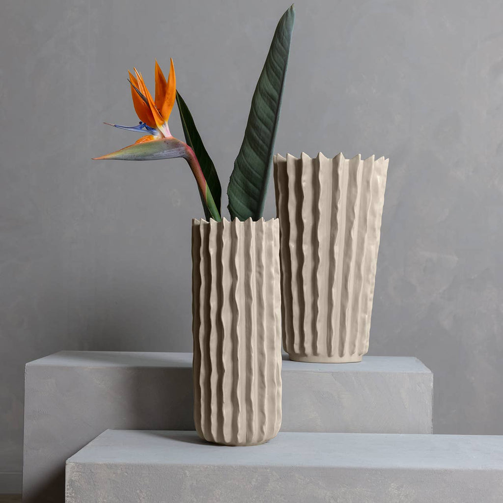 Guillian Beige Wide Vase