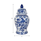 Blue Bird and Flower Lidded Jar