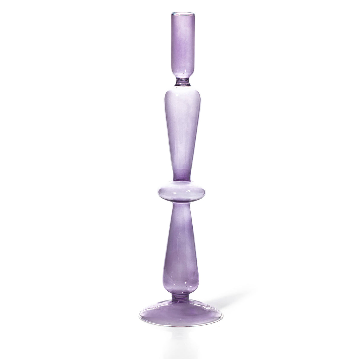 Lilac Colored Glass Taper Holder