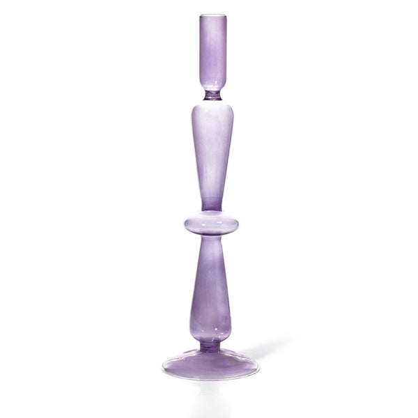 Lilac Colored Glass Taper Holder