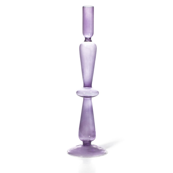 Lilac Colored Glass Taper Holder