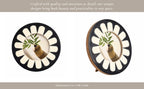 Black and Ivory Flower Round Picture Frame
