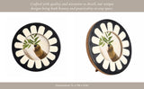 Photo Frame - Black/Ivory Resin Round Flower Design, 4x4 in.