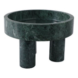 Decorative Bowl - Green Marble Modern Tripod Legs, 6 in.