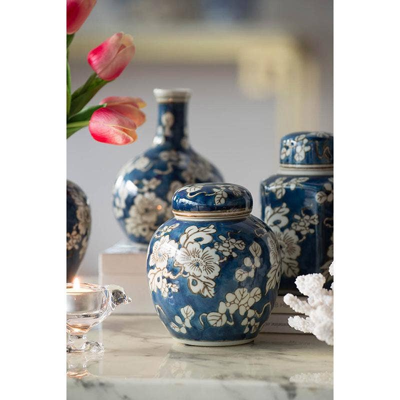 Blue and White Jar and Vase, Set of 4