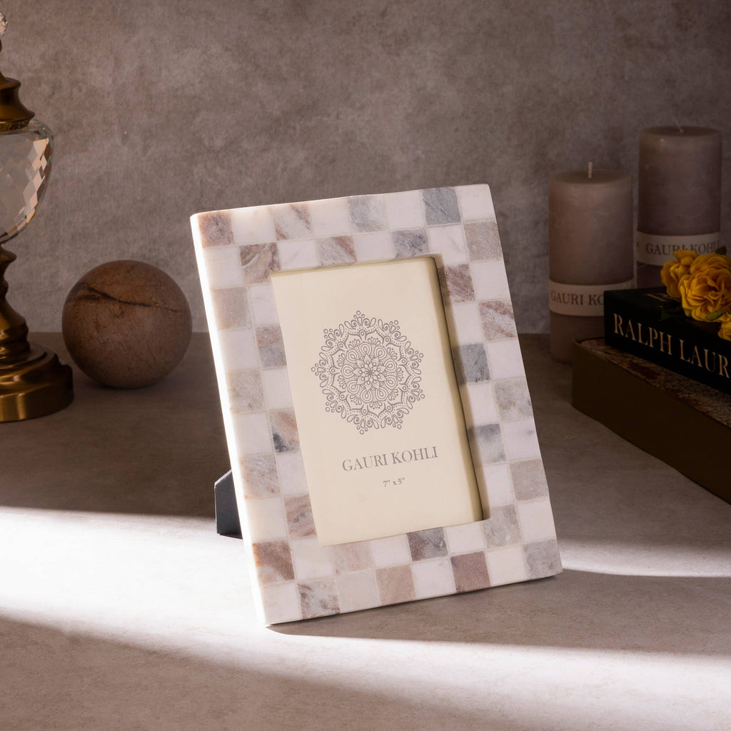 Austen Mosaic Onyx Picture Frame, Hazel Brown, 4x6
