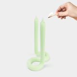 Twist Candle Sticks by Lex Pott, 9.5" Tall, Green
