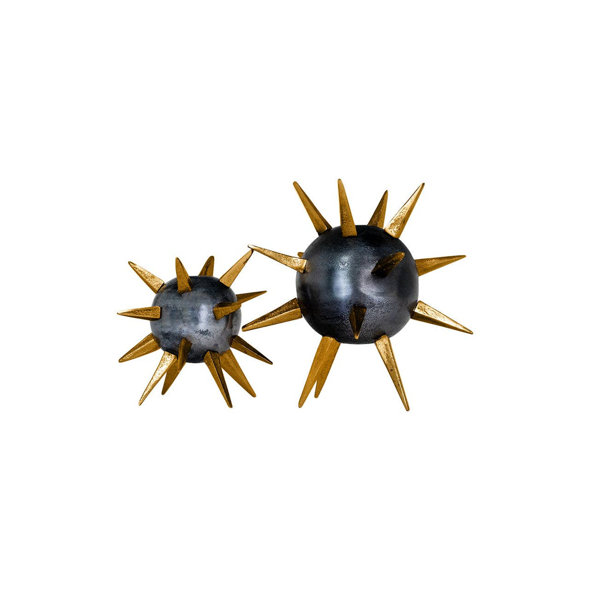 Punk Gray and Gold Taper Candle Holders, Set of 2