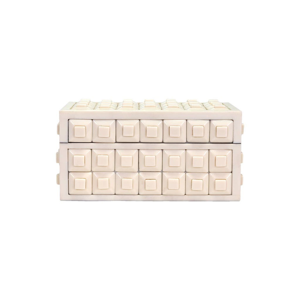 Cisco Beige Geometric Grid Box