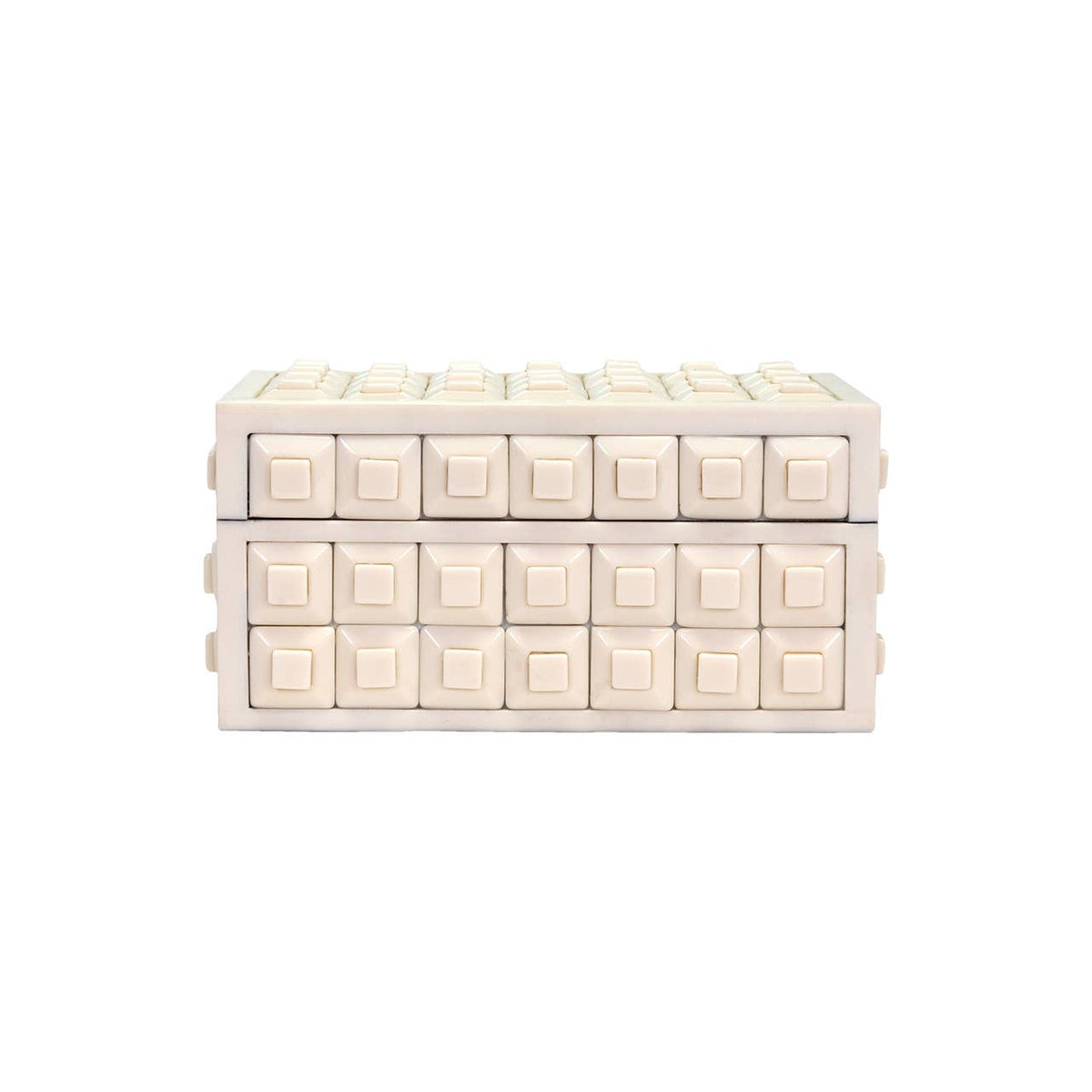 Cisco Beige Geometric Grid Box