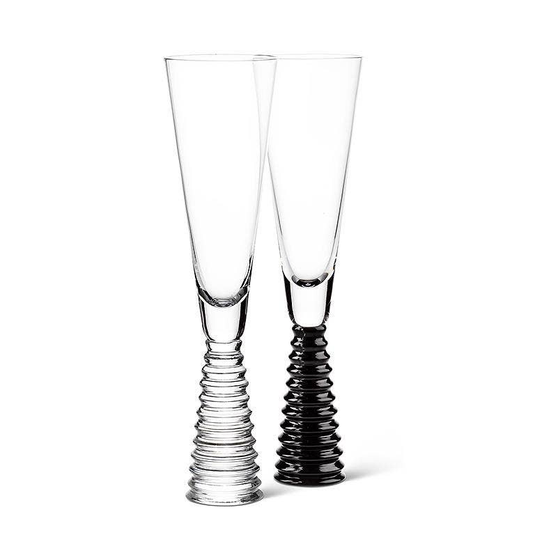 Black Stack Base Champagne Flute