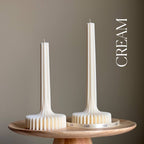Striped Column Soy Vase Candle, Cream