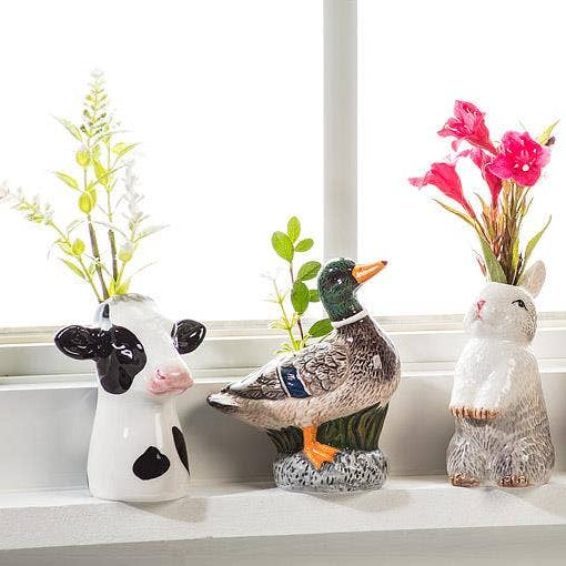 Cow Ceramic Bud Vase