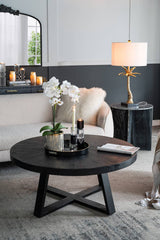 2x2x8" Crystal and Black Glass Geometric Taper Candle Holder