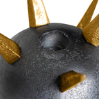Punk Gray and Gold Taper Candle Holders, Set of 2