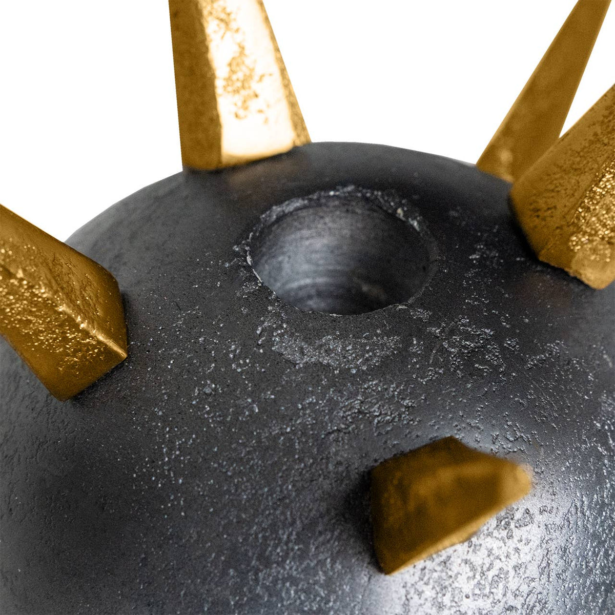 Punk Gray and Gold Taper Candle Holders, Set of 2